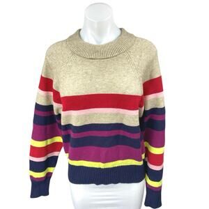 Lea & Viola Women's Multicolor Striped Colorblock Long Sleeve Sweater Top Size M